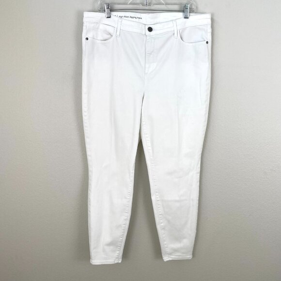 Talbots Denim - Talbots Woman Plus Size 16 White Flawless High Waist Jegging Ankle Jeans Stretch